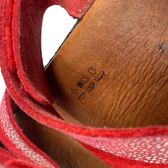 FLEXUS by Spring Step Size 40 Red Suede Italian Comfort Sandals Made in Italy - Picture 8 of 10